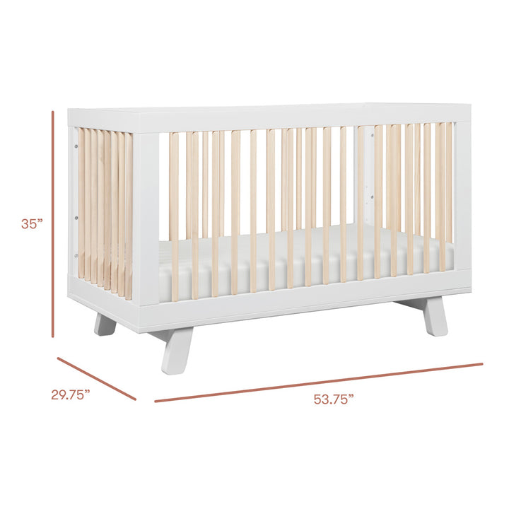 Dimensions of Babyletto Hudson 3-in-1 Crib in -- Color_Washed Natural/White
