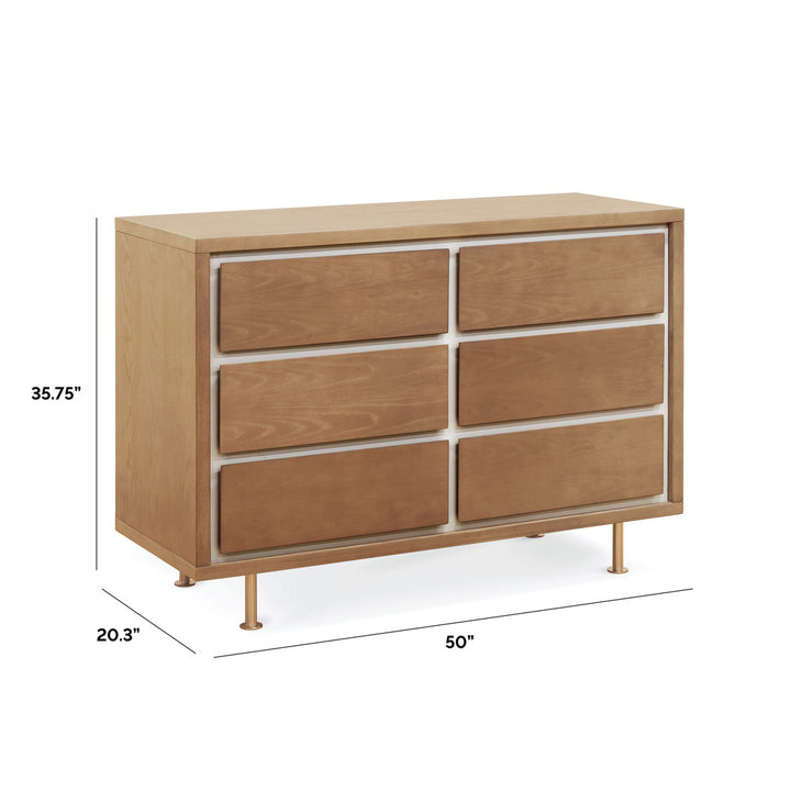 Novella 6 Drawer Dresser in Stained Ash and Ivory