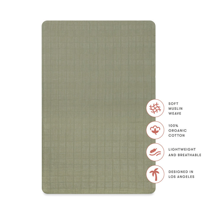 All-Stages Bassinet Sheet In GOTS Certified Organic Muslin Cotton