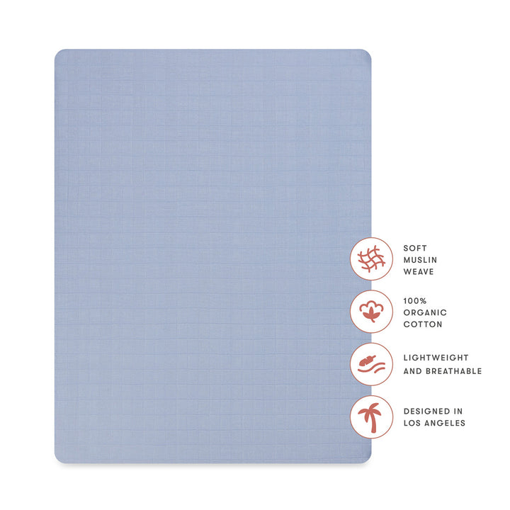 All-Stages Midi Crib Sheet In GOTS Certified Organic Muslin Cotton