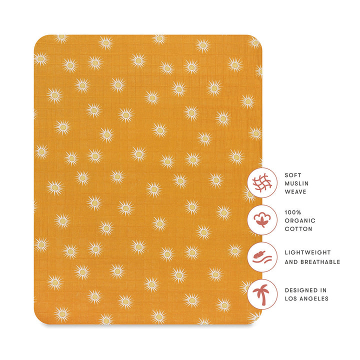 All-Stages Midi Crib Sheet In GOTS Certified Organic Muslin Cotton