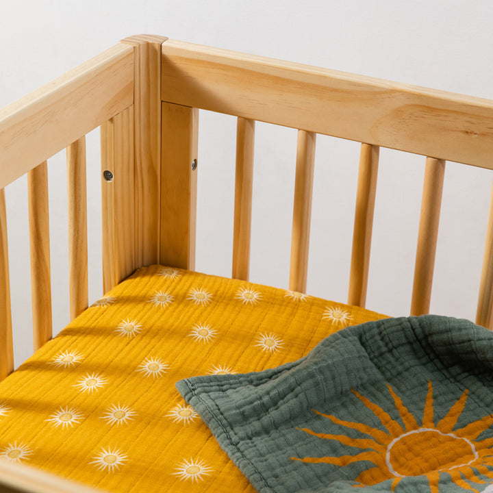 All-Stages Midi Crib Sheet In GOTS Certified Organic Muslin Cotton