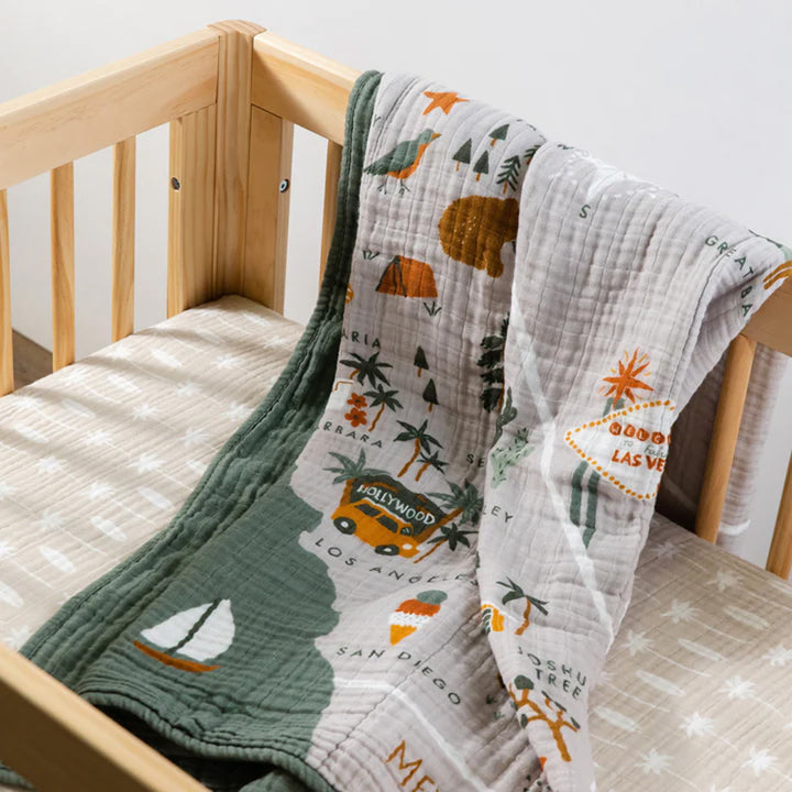 All-Stages Midi Crib Sheet In GOTS Certified Organic Muslin Cotton