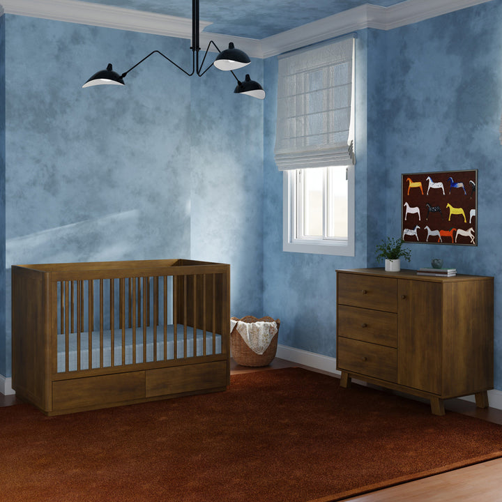Bento 3-in-1 Convertible Storage Crib with Toddler Bed Conversion Kit