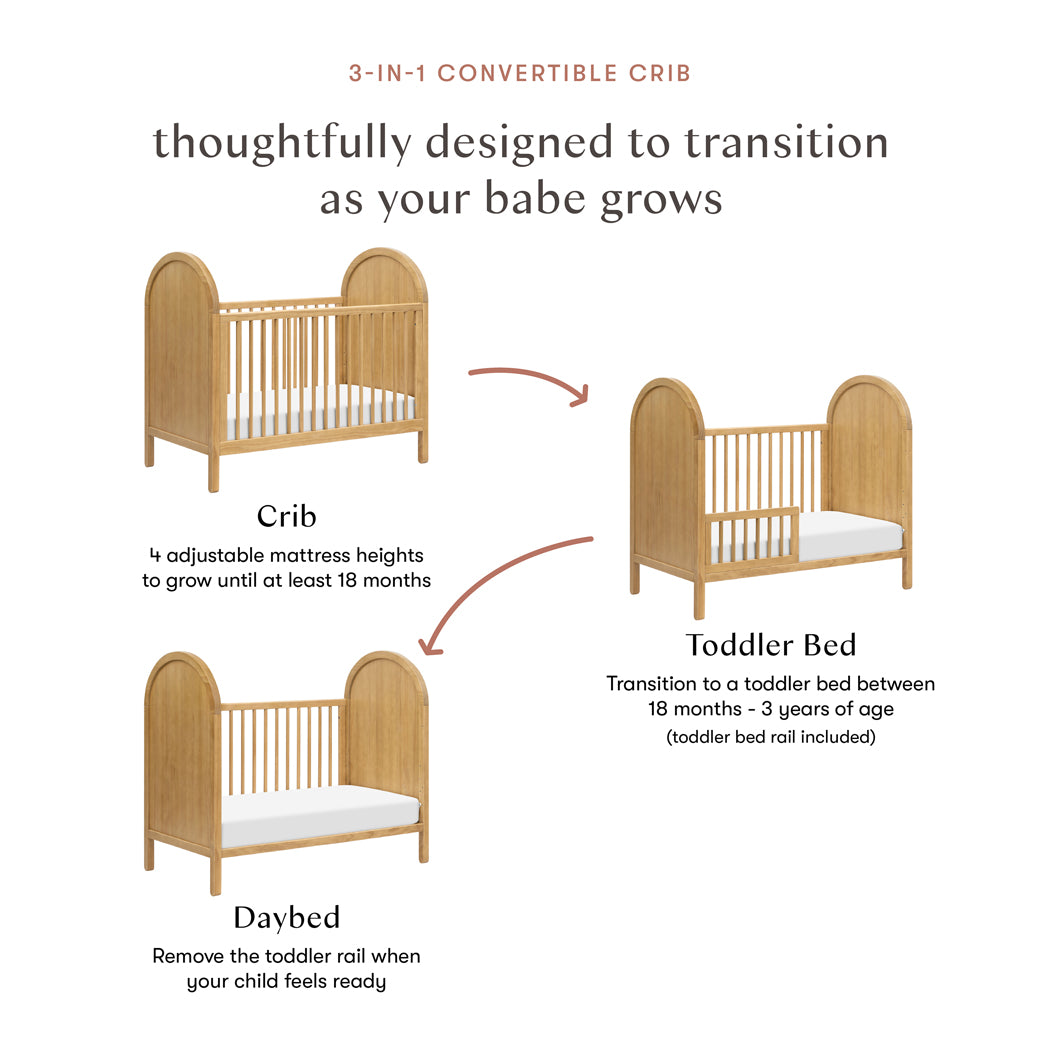 Bondi 3-in-1 Convertible Crib with Toddler Bed Conversion Kit