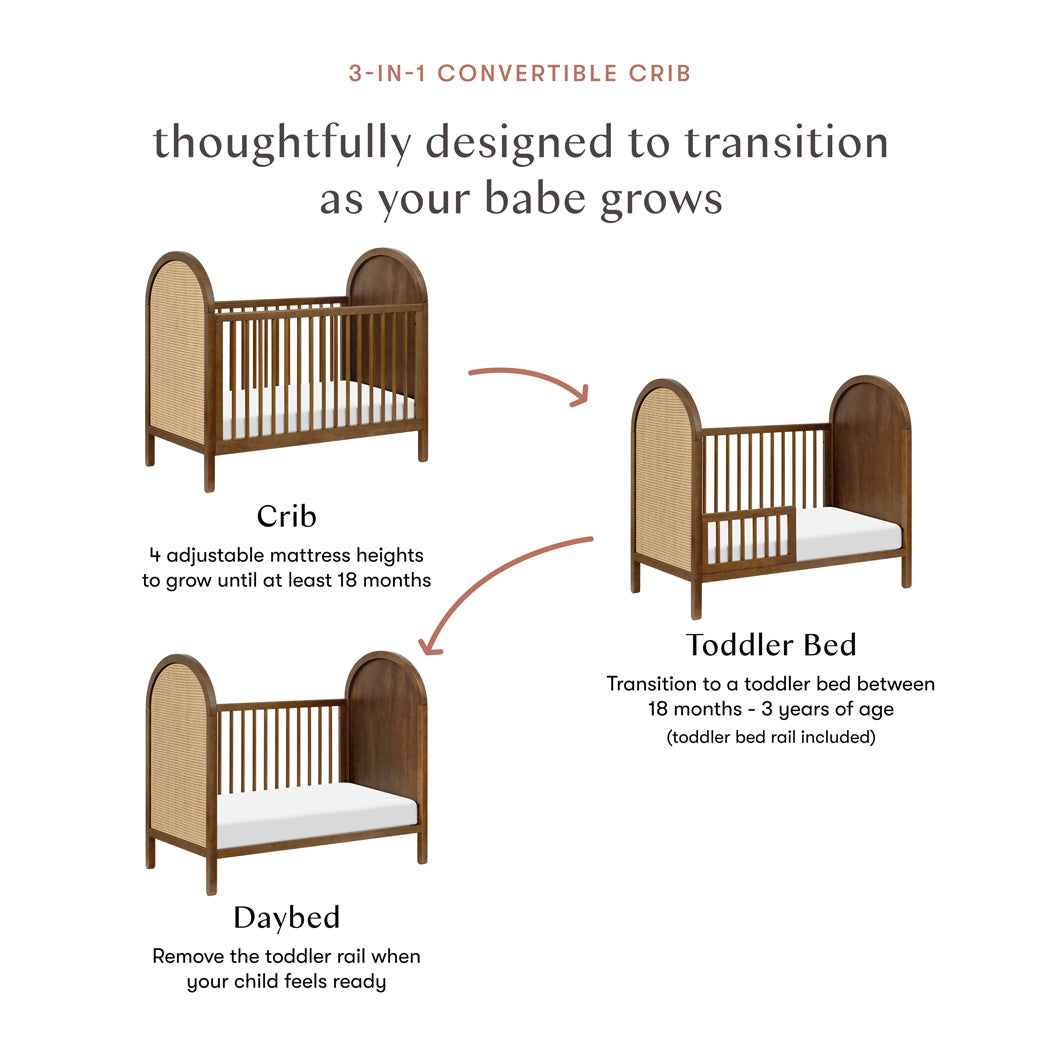 Bondi 3-in-1 Convertible Crib with Toddler Bed Conversion Kit