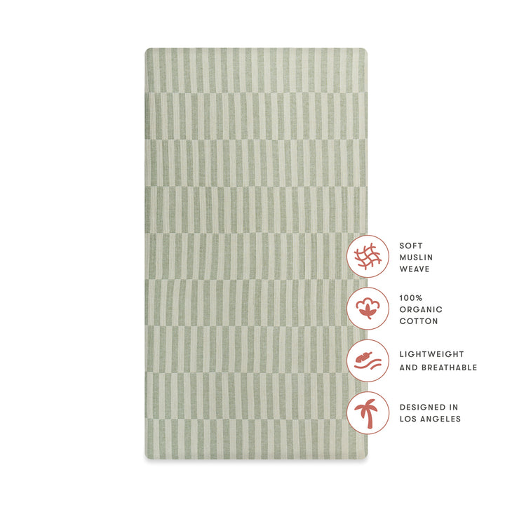 Crib Sheet In GOTS Certified Organic Muslin Cotton