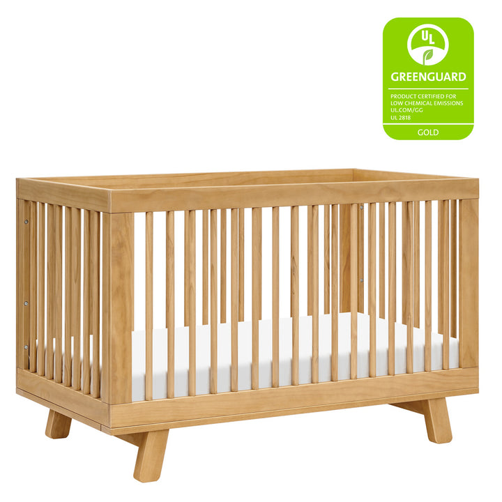 Babyletto Hudson 3-in-1 Convertible Crib And Toddler Rail with GREENGUARD Gold tag in -- Color_Honey