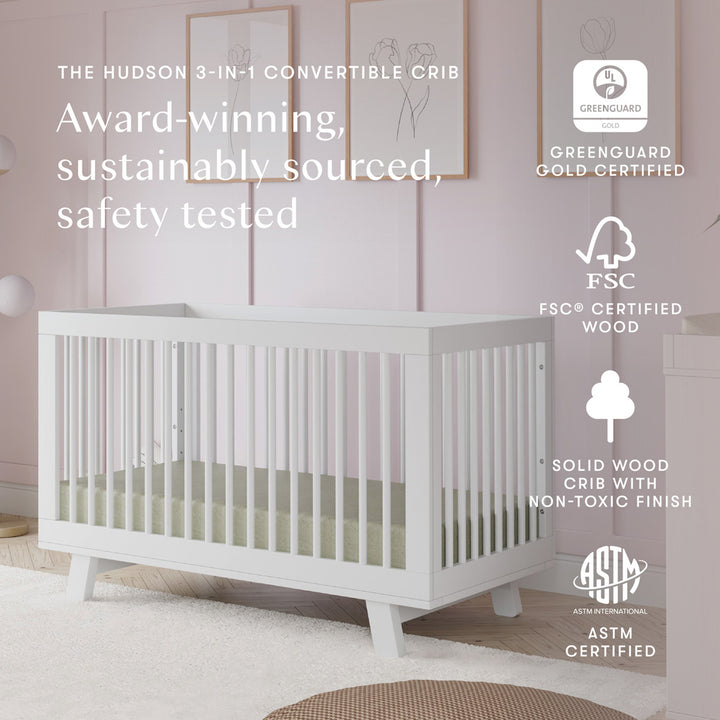 Hudson 3-in-1 Convertible Crib + Toddler Rail