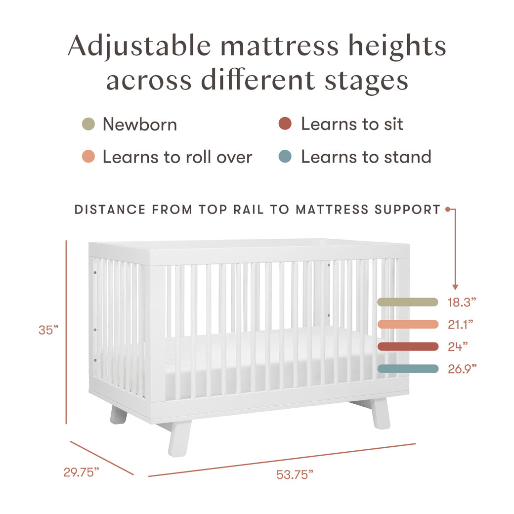 Hudson 3-in-1 Convertible Crib + Toddler Rail