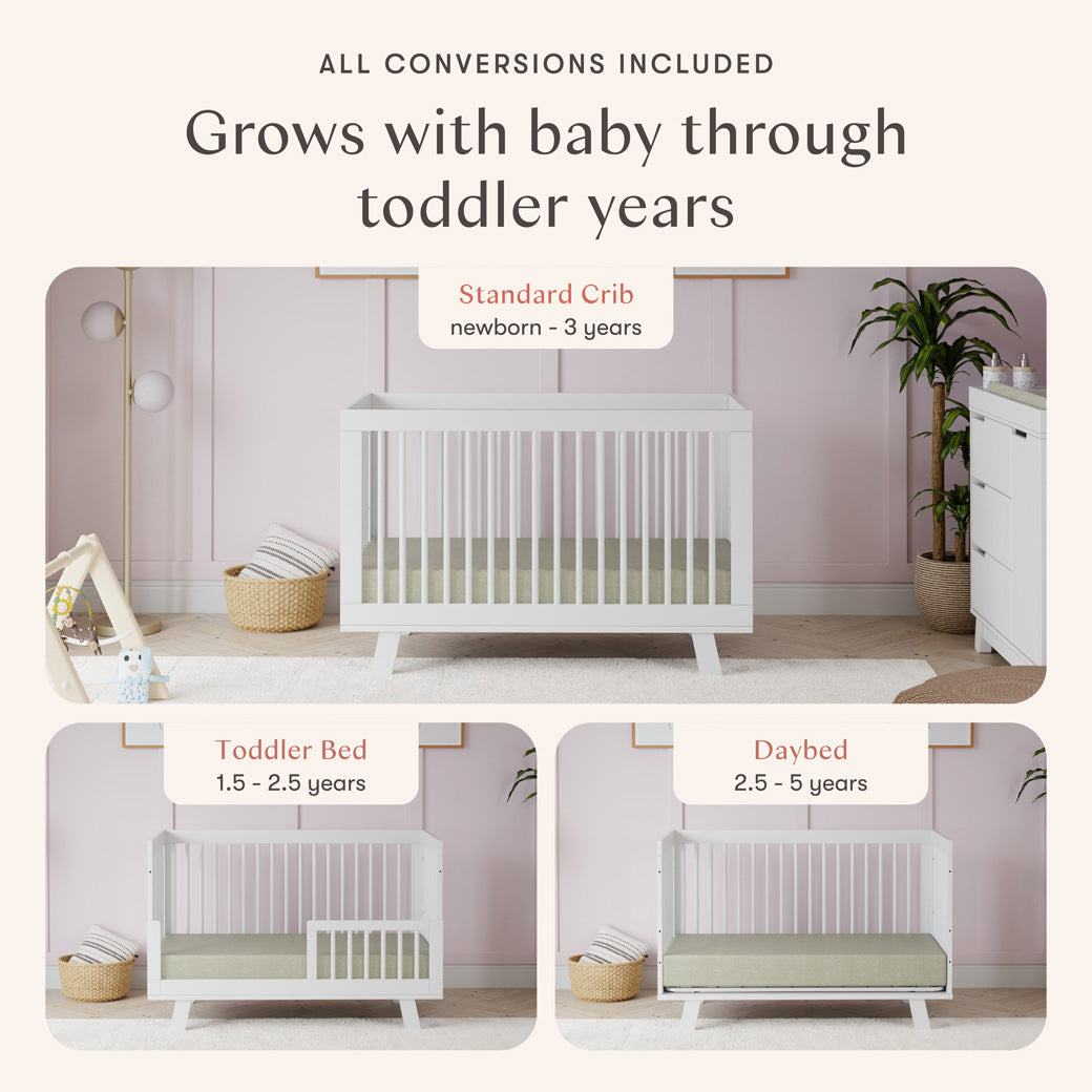 Hudson 3-in-1 Convertible Crib + Toddler Rail