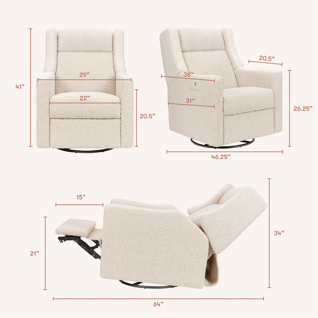 Kiwi Deluxe Power Recliner and Swivel Glider with Heat and Massage