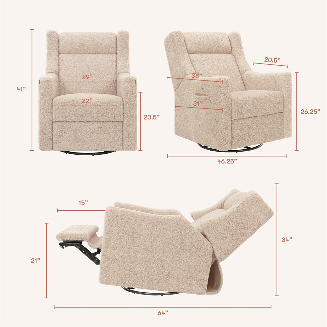 Kiwi Deluxe Power Recliner and Swivel Glider with Heat and Massage