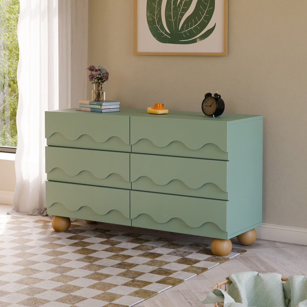 Lido Wave 6-Drawer Wide Assembled Dresser 56"