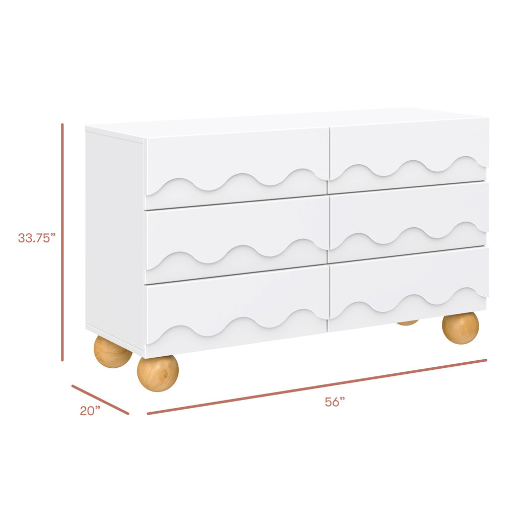 Lido Wave 6-Drawer Wide Assembled Dresser 56"