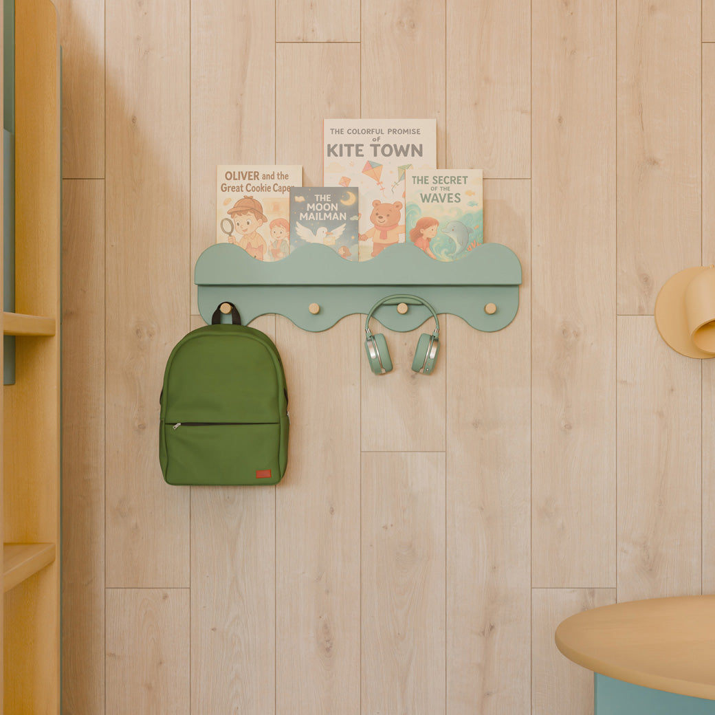 Lido Wave Bookshelf with Hooks