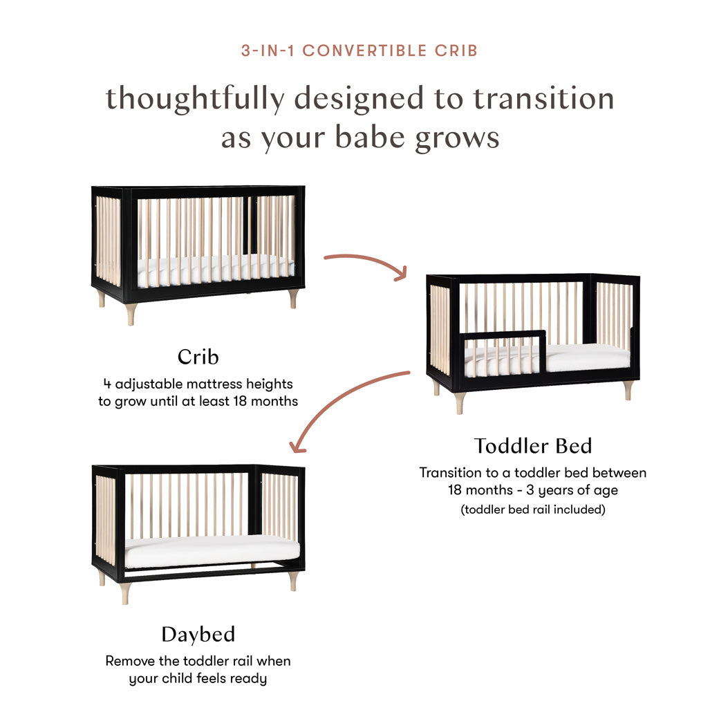 Lolly 3-in-1 Convertible Crib + Toddler Bed Conversion Kit