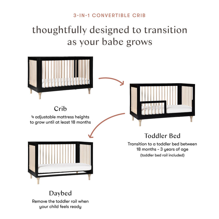 Lolly 3-in-1 Convertible Crib + Toddler Bed Conversion Kit