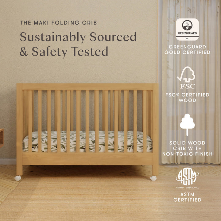 Maki Portable Folding Crib + Conversion Kit
