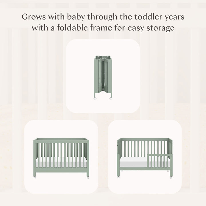 Maki Portable Folding Crib + Conversion Kit