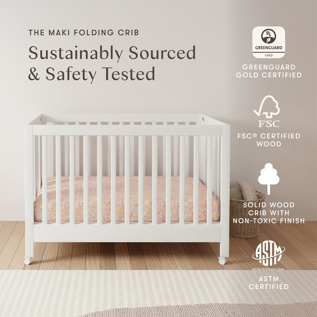 Maki Portable Folding Crib + Conversion Kit