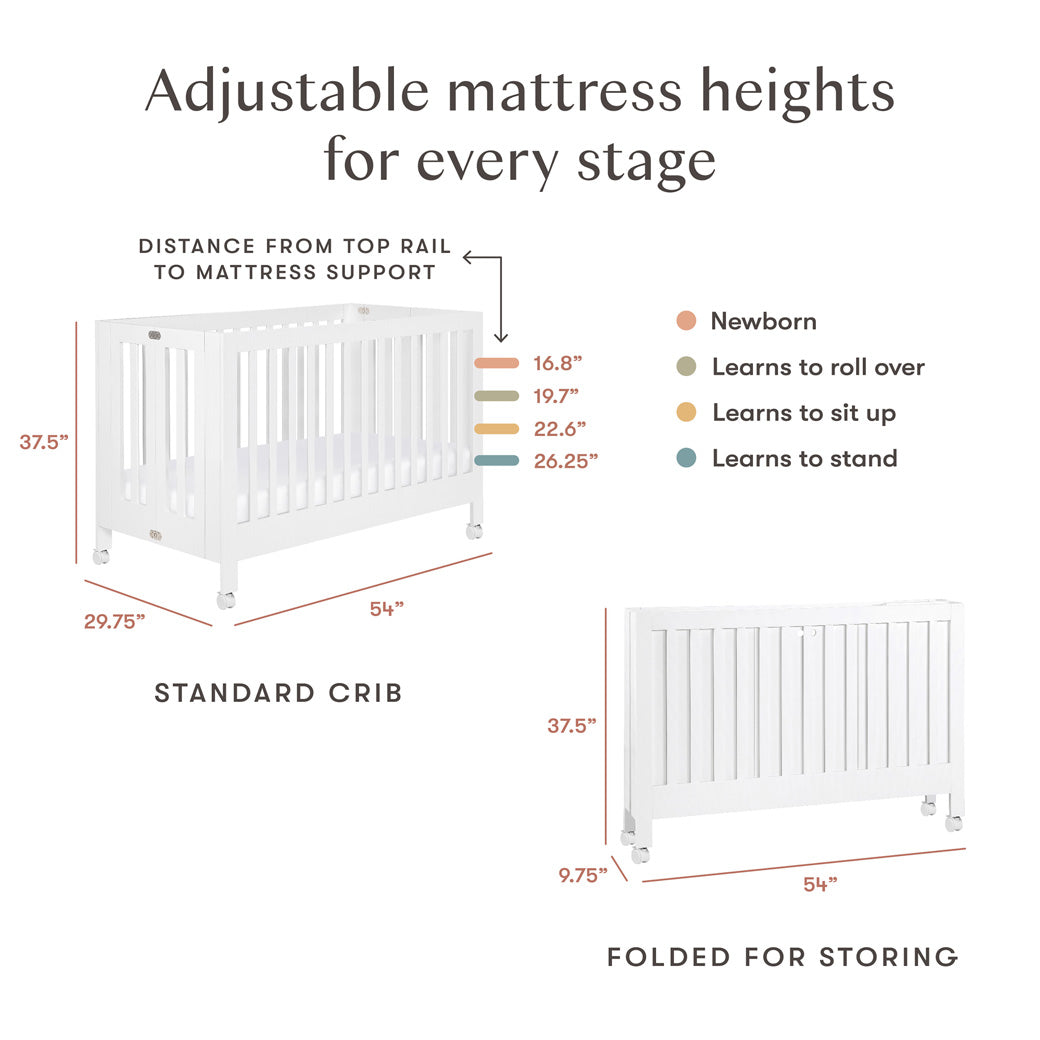 Maki Portable Folding Crib + Conversion Kit