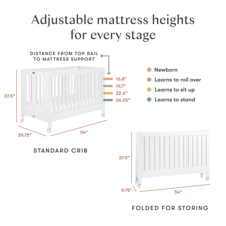 Maki Portable Folding Crib + Conversion Kit
