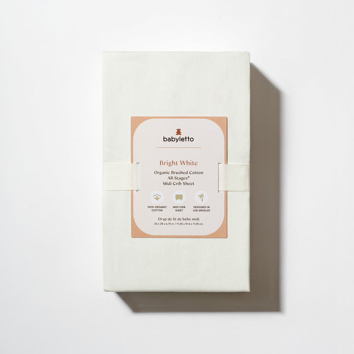All-Stages Midi Crib Sheet in GOTS Certified Organic Brushed Cotton