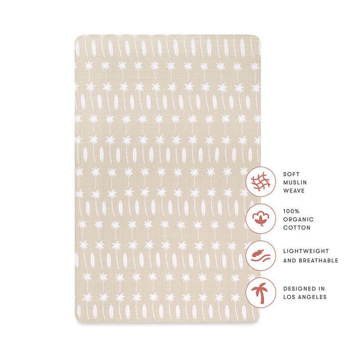 Mini Crib Sheet In GOTS Certified Organic Muslin Cotton
