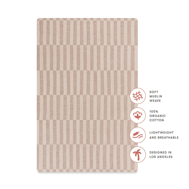 Mini Crib Sheet In GOTS Certified Organic Muslin Cotton