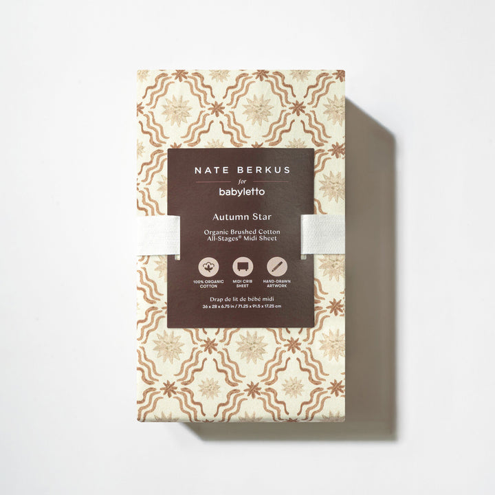 All-Stages Midi Crib Sheet in GOTS Certified Organic Brushed Cotton