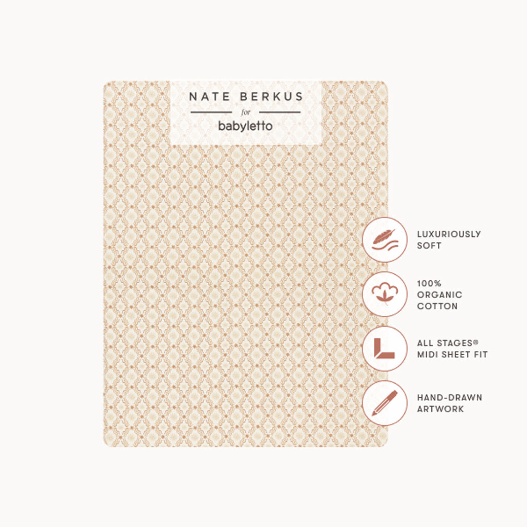 All-Stages Midi Crib Sheet in GOTS Certified Organic Brushed Cotton