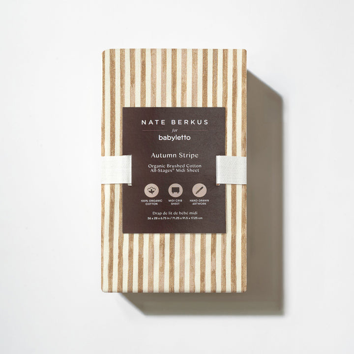 All-Stages Midi Crib Sheet in GOTS Certified Organic Brushed Cotton