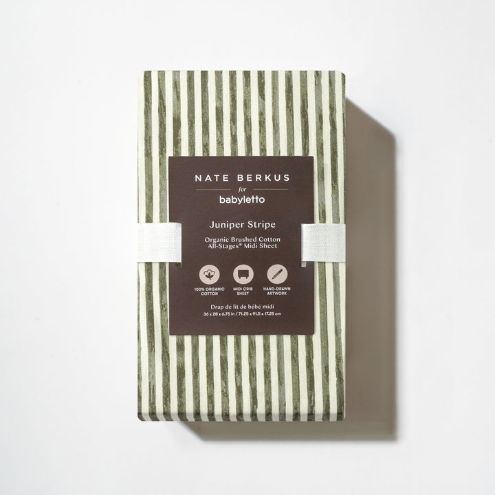 All-Stages Midi Crib Sheet in GOTS Certified Organic Brushed Cotton