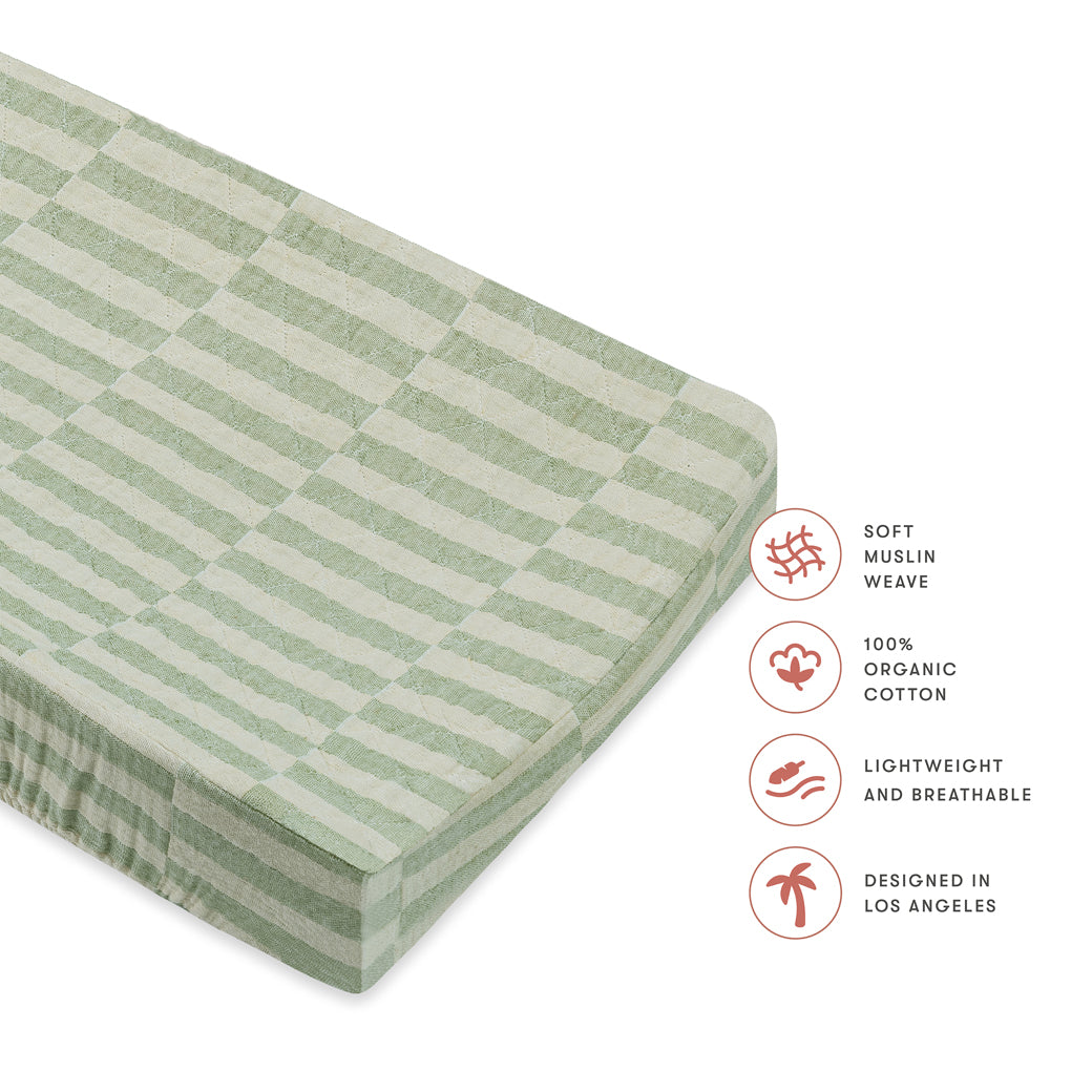 Quilted Changing Pad Cover In GOTS Certified Organic Muslin Cotton