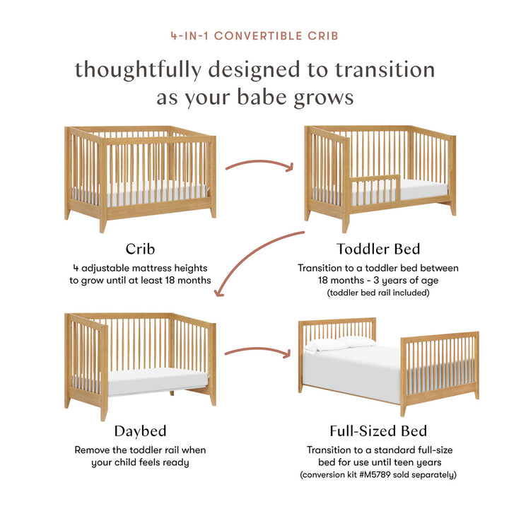 Sprout 4-in-1 Convertible Crib + Toddler Bed Conversion Kit
