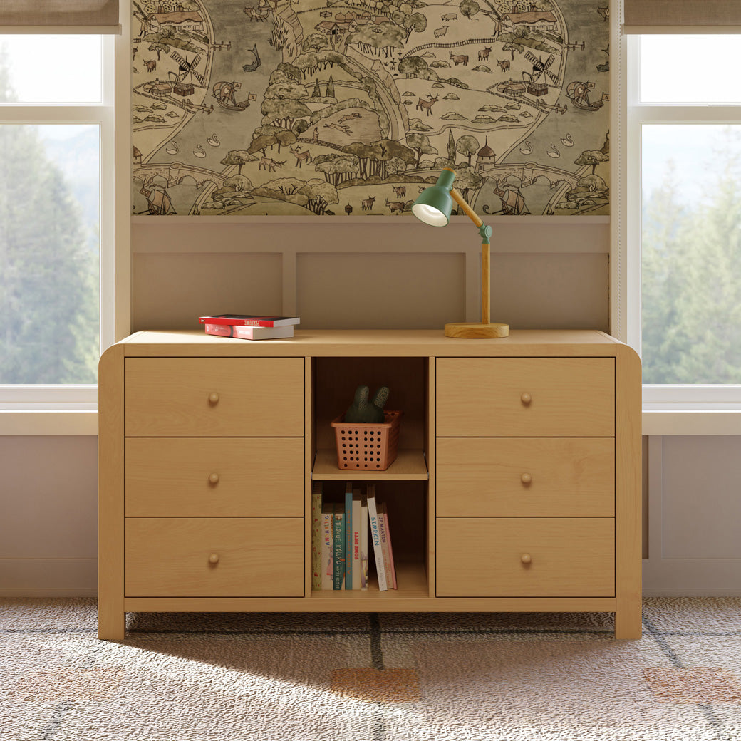 TipToe 6-Drawer Extra Wide Assembled Dresser with Cubbies (62")