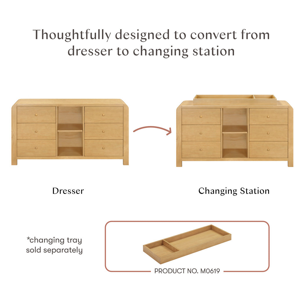 TipToe 6-Drawer Extra Wide Assembled Dresser with Cubbies (62")