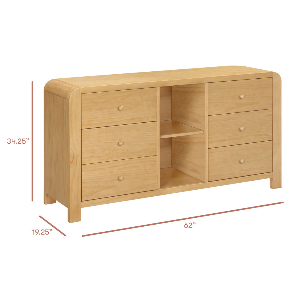 TipToe 6-Drawer Extra Wide Assembled Dresser with Cubbies (62")