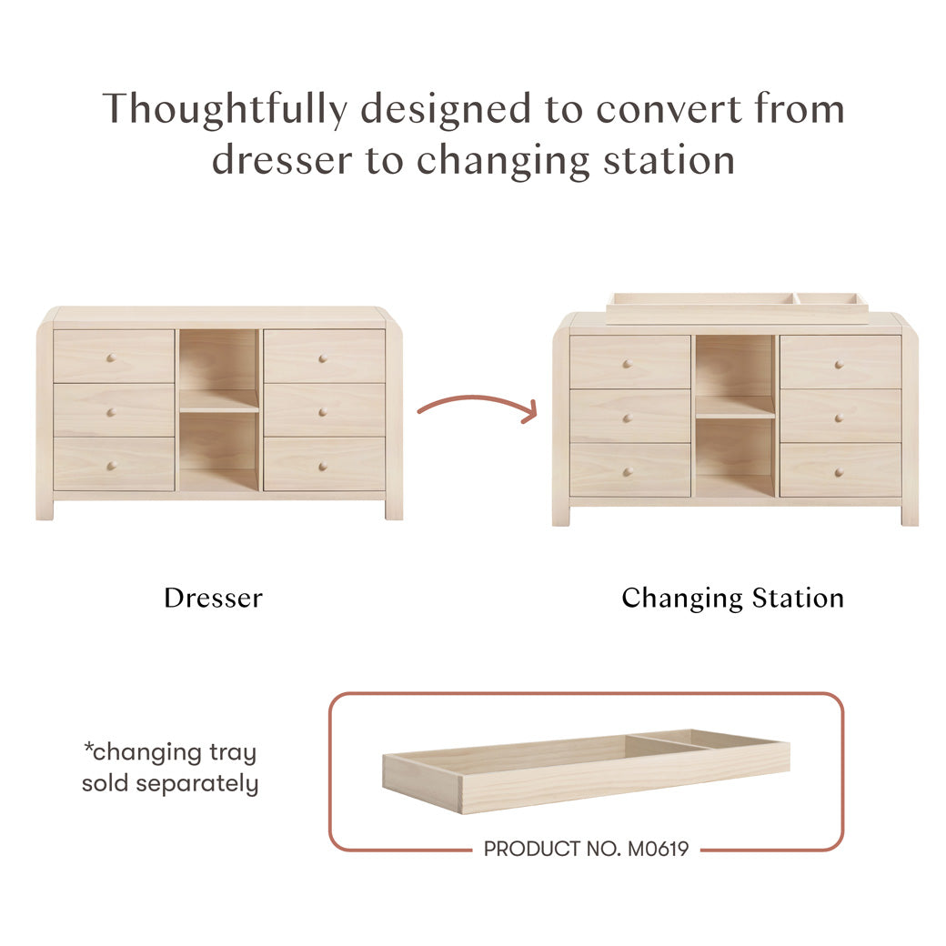 TipToe 6-Drawer Extra Wide Assembled Dresser with Cubbies (62")
