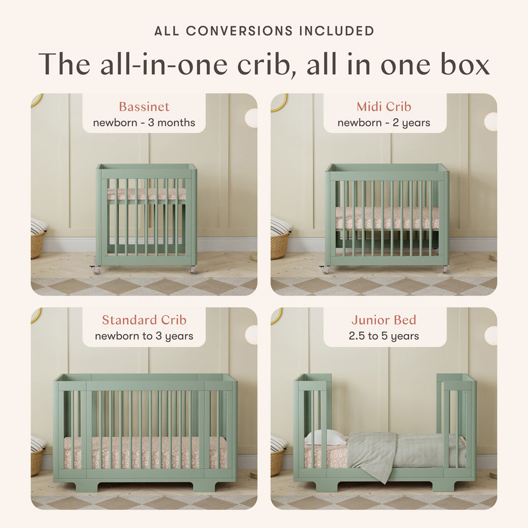 Yuzu 8-In-1 Convertible Crib With All Stages Conversion Kits
