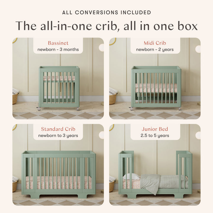 Yuzu 8-In-1 Convertible Crib With All Stages Conversion Kits