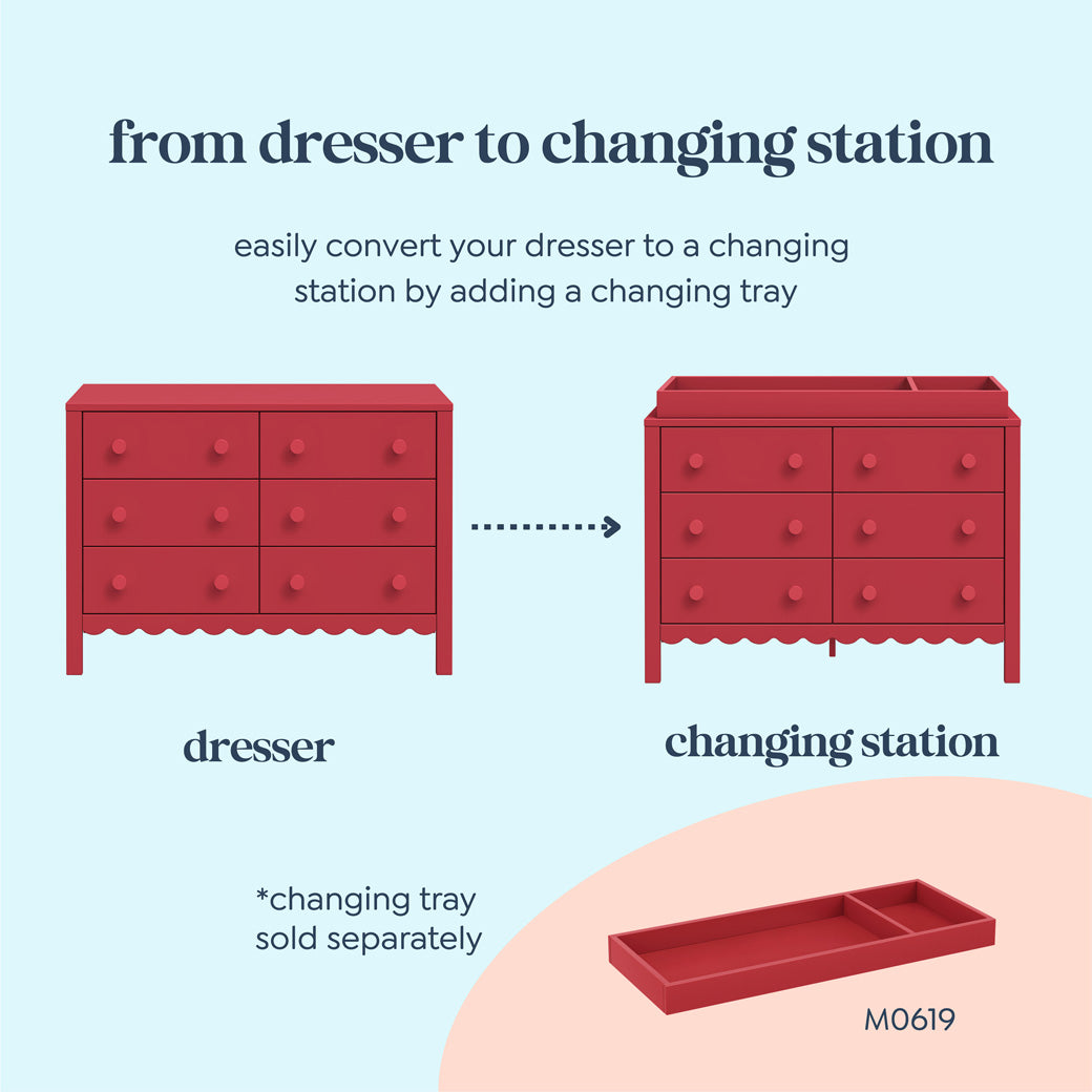 Sammy Scallop 6-Drawer Dresser