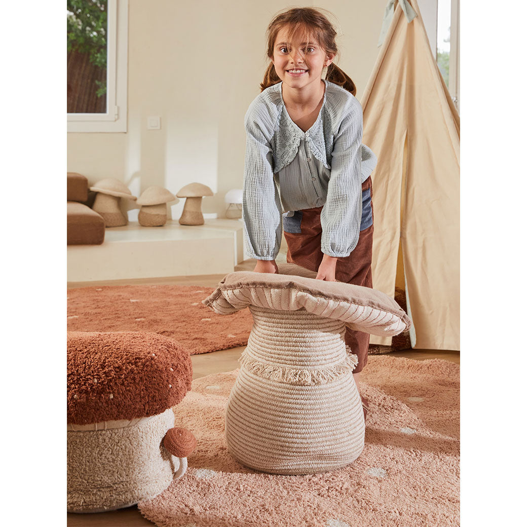 Round Dot Washable Rug