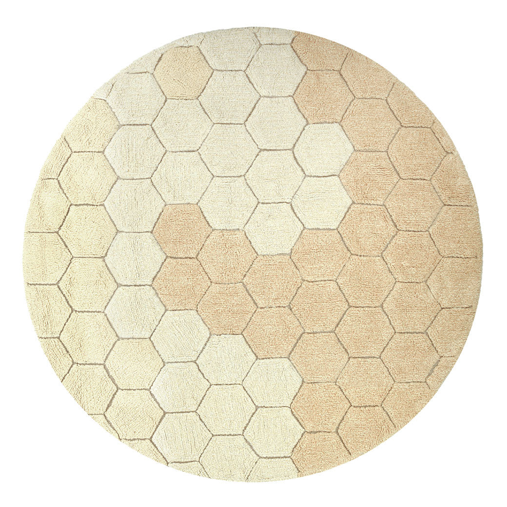 Round Honeycomb Washable Rug