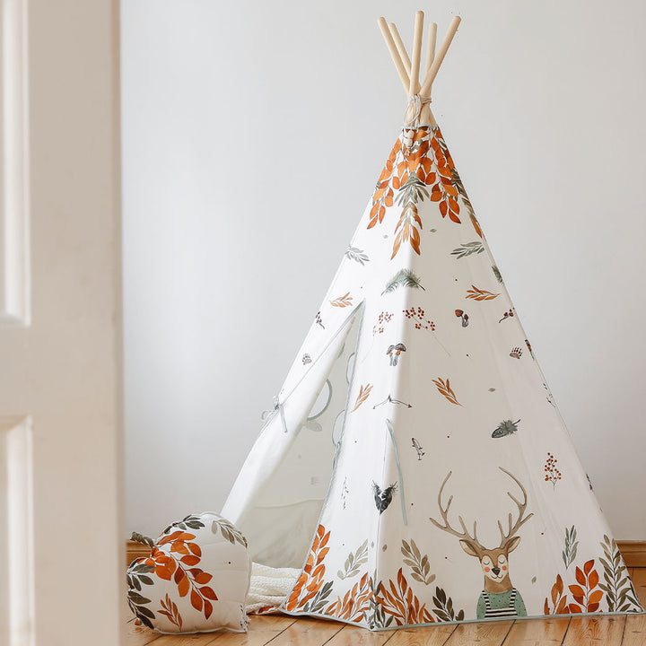 Teepee Tent with Pattern and Mat Set
