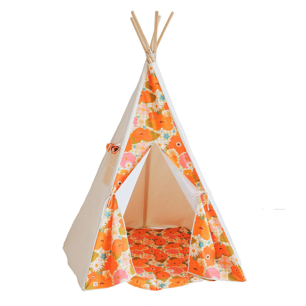 Teepee Tent with Pattern and Mat Set