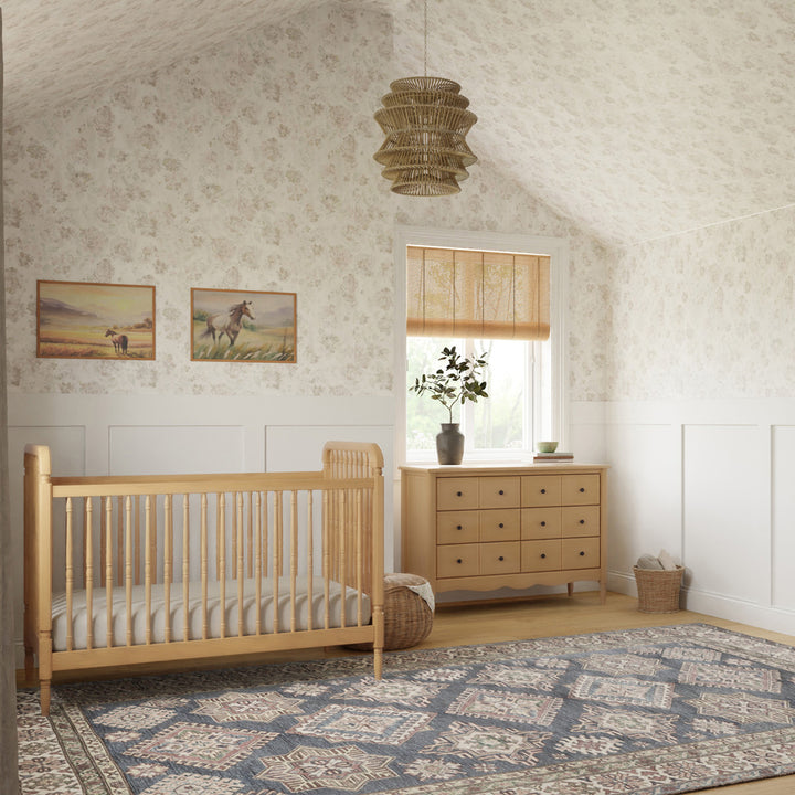 Liberty 3-in-1 Convertible Spindle Crib + Toddler Bed Conversion Kit