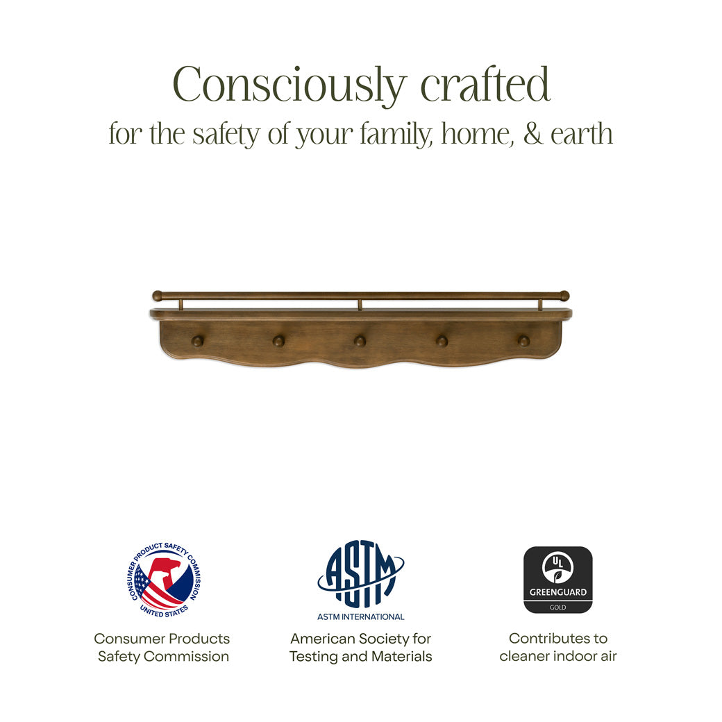 Liberty 31" Wall Shelf with Hooks