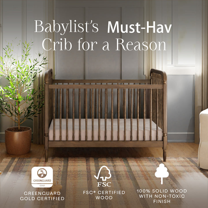 Liberty 3-in-1 Convertible Spindle Crib + Toddler Bed Conversion Kit